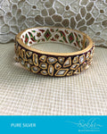 ASDR-1591 - Gold & White Silver Kada