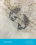 ASDR-1621 - Silver & Multi Pure Anitque Silver Earrings