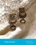 ASDR-2036 - Gold & Cream Pure Silver Earrings