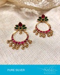 ASDR-2038 - Gold & Multi Pure Silver Earrings