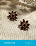 ASDR-2045 - Gold & Pink Pure Silver Earrings