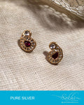 ASDR-2051 - Gold & Pink Pure Silver Earrings