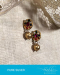 ASDR-2052 - Gold & Multi Pure Silver Earrings