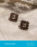 ASDR-2053 - Gold & Cream Pure Silver Earrings