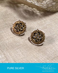 ASDR-2054 - Gold & Cream Pure Silver Earrings