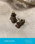 ASDR-2055 - Gold & Green Pure Silver Earrings