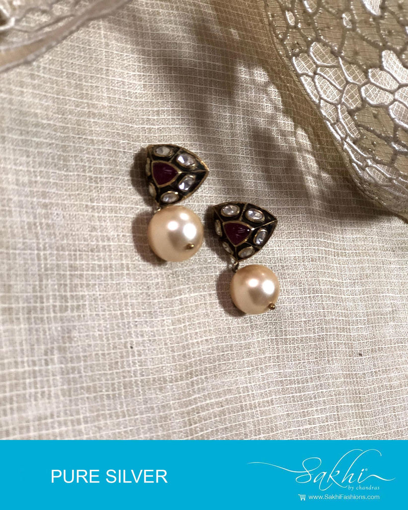 ASDR-2059 - Gold & Multi Pure Silver Earrings