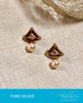 ASDR-2060 - Gold & Pink Pure Silver Earrings