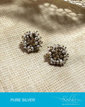 ASDR-2063 - Gold & Cream Pure Silver Earrings