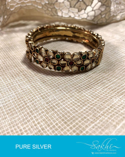 ASDR-2066 - Gold & Multi Pure Silver Bangle