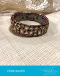 ASDR-2069 - Gold & Cream Pure Silver Bangle