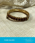 ASDR-2074 - Gold & Pink Pure Silver Bangle