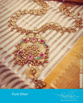 ASDR-22031 - Silver  & Gold Pure Silver  Necklace