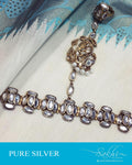 ASDR-22073 - Silver  & Gold Pure Silver  Bracelet