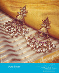 ASDR-22090 - Silver  & Gold Pure Silver  Earring