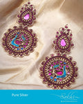 ASDR-22101 - Silver  & Gold Pure Silver  Earring