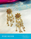ASDR-22118 - Silver  & Gold Pure Silver  Earring