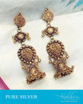ASDR-22125 - Silver  & Gold Pure Silver  Earring