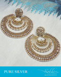 ASDR-22126 - Silver  & Gold Pure Silver  Earring