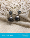 ASDR-23281 - Silver &  Pure Silver Earring