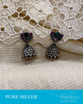 ASDR-23282 - Silver &  Pure Silver Earring