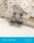 ASDR-23283 - Silver &  Pure Silver Earring