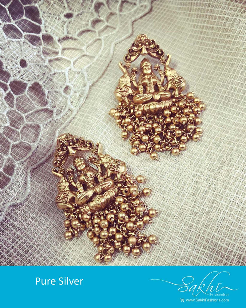 ASDR-24588 - Gold &  Pure Silver Earring