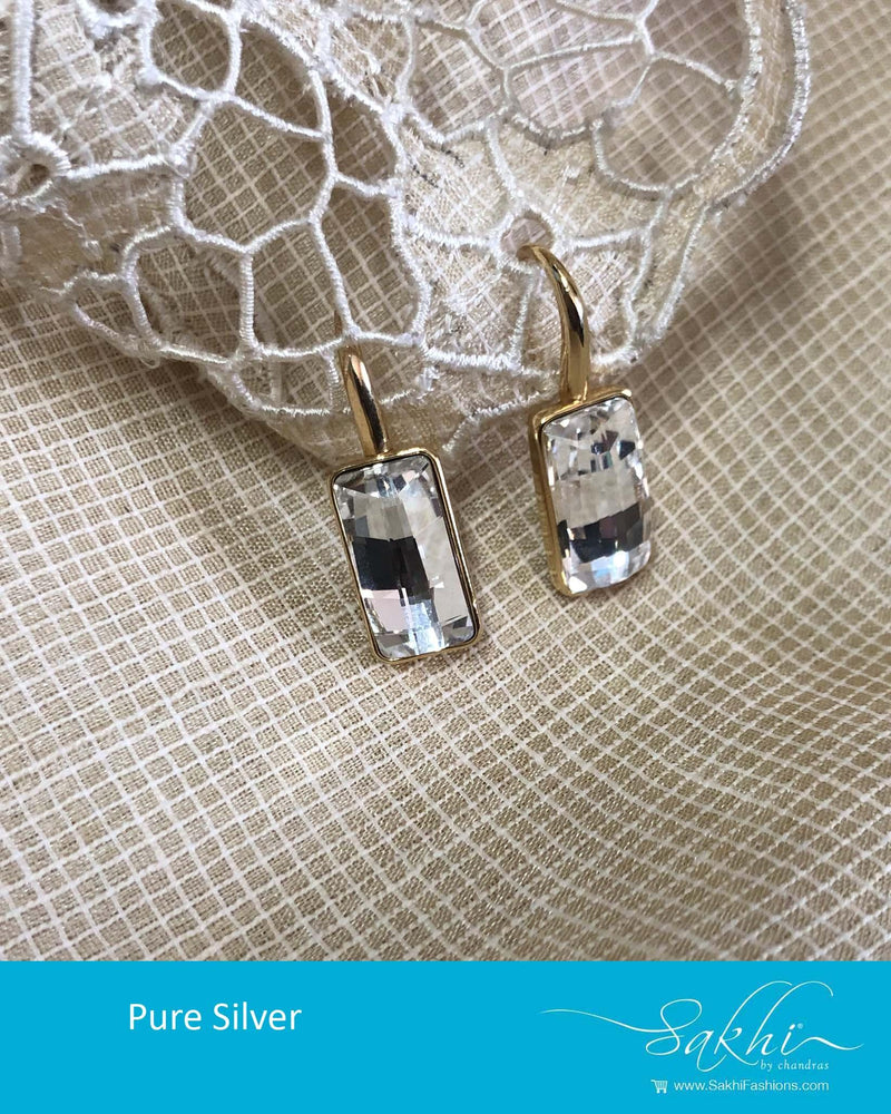 ASDR-24594 - Gold &  Pure Silver Earring