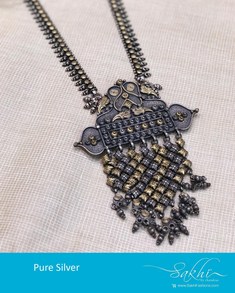 ASDR-25732 - Silver &  Pure Silver  Necklace