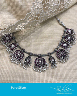 ASDR-25736 - Silver &  Pure Silver  Necklace