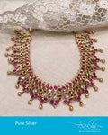 ASDR-25740 -  Pink &  Pure Silver  Necklace