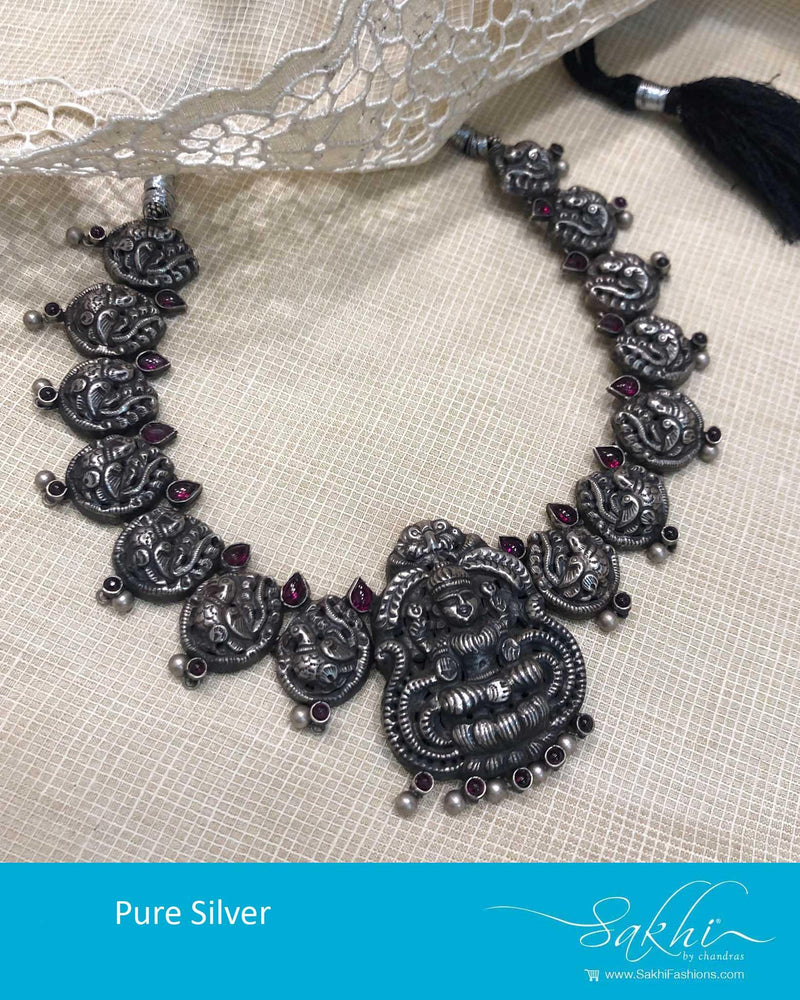 ASDR-25745 - Silver &  Pure Silver  Necklace