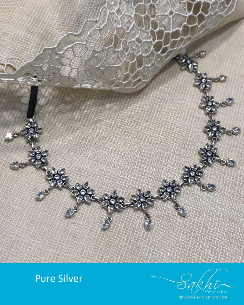 ASDR-25747 - Silver &  Pure Silver  Necklace