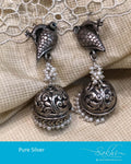 ASDR-25759 - Silver &  Pure Silver  Earring