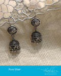 ASDR-25763 - Silver &  Pure Silver  Earring