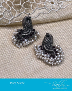 ASDR-25765 - Silver &  Pure Silver  Earring