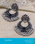 ASDR-25769 - Silver &  Pure Silver  Earring