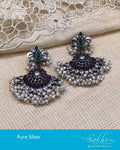 ASDR-25773 - Silver &  Pure Silver  Earring