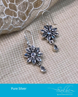ASDR-25775 - Silver &  Pure Silver  Earring
