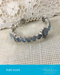 ASDR-2631 - Silver & Blue Pure Anitque Silver Bangle