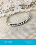 ASDR-2632 - Silver & Cream Pure Anitque Silver Bangle