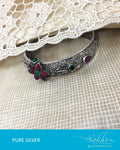 ASDR-2640 - Silver & Multi Pure Anitque Silver Bangle