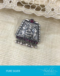 ASDR-2643 - Silver & Pink Pure Anitque Silver Pendant
