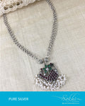 ASDR-2651 - Silver & Multi Pure Anitque Silver Mala