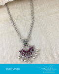 ASDR-2654 - Silver & Pink Pure Antique Silver Mala