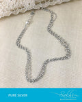 ASDR-2659 - Silver & Cream Pure Antique Silver Mala