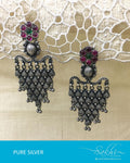 ASDR-2684 - Silver & Multi Pure Antique Silver Earrings