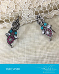 ASDR-2685 - Silver & Multi Pure Antique Silver Earrings