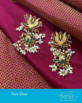 ASDR-26956 - Silver  &  Pure Silver  Earring