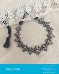 ASDR-3077 - Silver & Black Pure Silver Mala
